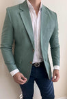 sage green linen suit 