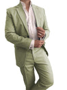 Wedding Mediterranean Sage 3 Piece Linen Suit