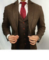 Brown Estate Herringbone Tweed Waistcoat