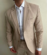 Wedding 2 Piece Sand Brown | Light Brown Linen Suit