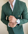 Double Breasted Green 2 Piece Suit (Pre-order)