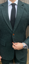 Wedding Derby Green 2 Piece Tweed Men's Suit