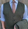 Olive Peaky Green 3 Piece Tweed Men's Suit