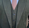 Olive Peaky Green 3 Piece Tweed Men's Suit