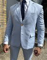 Linen 2 Piece Light Blue Men's Suit