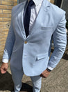 Linen 2 Piece Light Blue Men's Suit