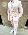 Wedding 3 Piece Light Pink Linen Suit