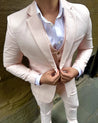 Wedding 3 Piece Light Pink Linen Suit