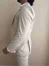 cream linen suit