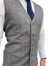 Peaky Grey Estate Herringbone Tweed Waistcoat