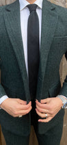 Wedding Derby Green 2 Piece Tweed Men's Suit