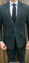 Wedding Derby Green 2 Piece Tweed Men's Suit