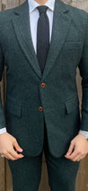 Wedding Derby Green 3 Piece Tweed Men's Suit