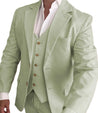 Wedding Mediterranean Sage 3 Piece Linen Suit